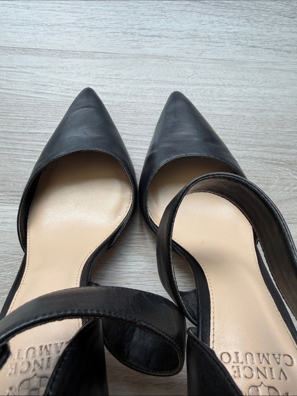 Vince Camuto Black Pointed-Toe Strappy Stiletto Heels - Picture 6 of 6